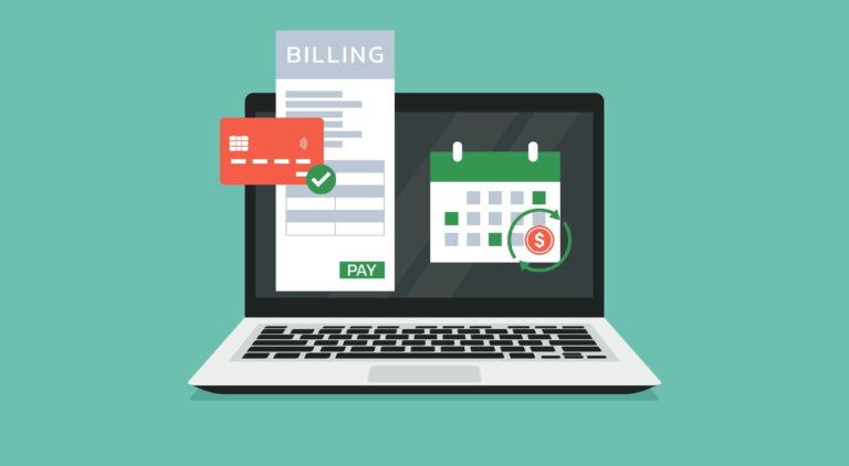 subscription billing on a laptop screen