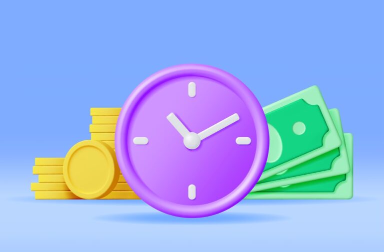 clock in front of money