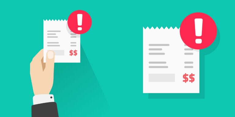 two animated invoices with overdue payments with a hand holding one